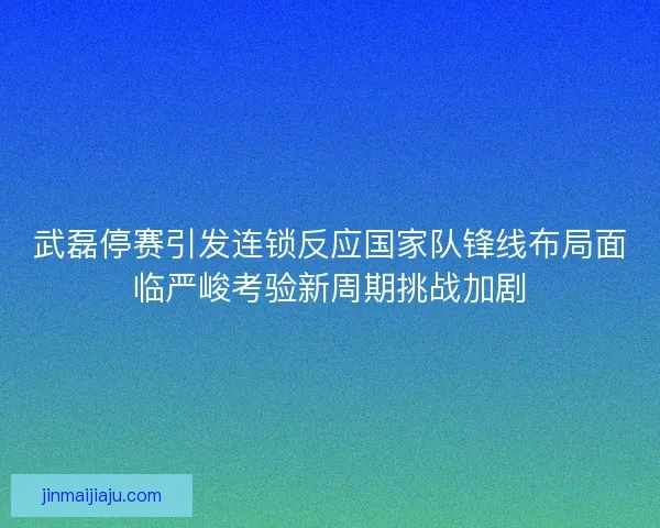 武磊停赛引发连锁反应国家队锋线布局面临严峻考验新周期挑战加剧