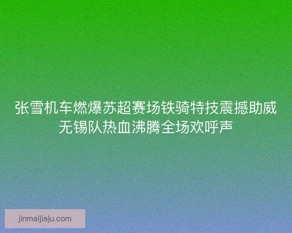 张雪机车燃爆苏超赛场铁骑特技震撼助威无锡队热血沸腾全场欢呼声